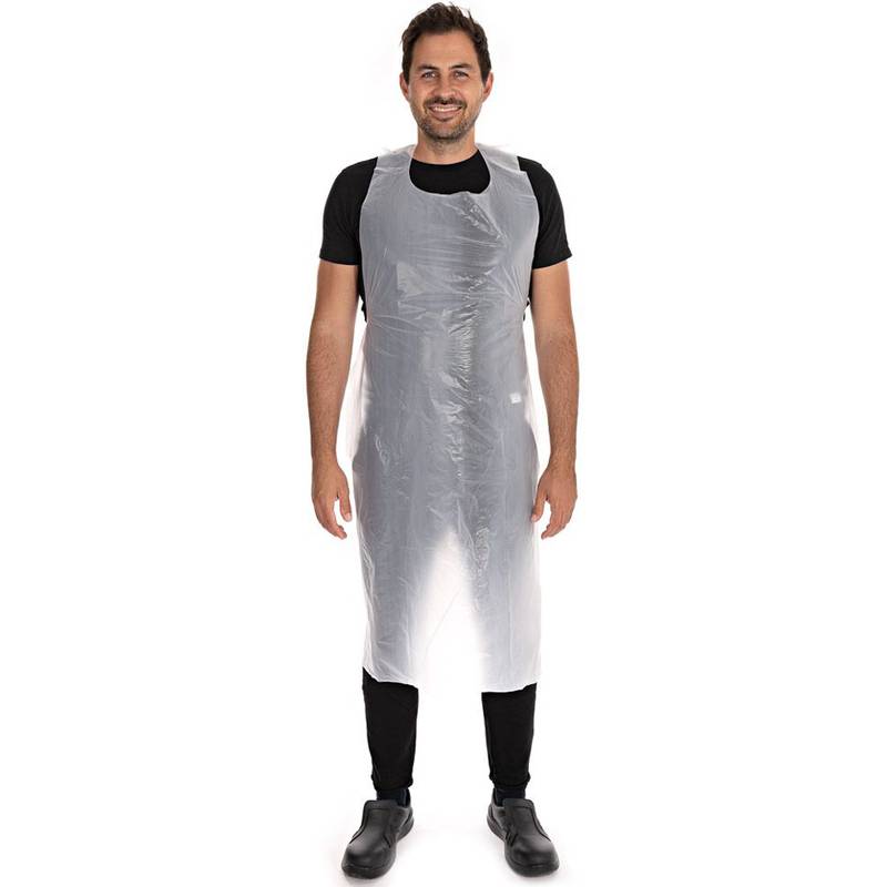 HYGOSTAR HDPE-Latzschürze, geprägt, 12 my, weiß