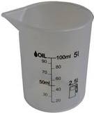 IWH Messbecher, transparent, Inhalt: 125 ml aus hochwertigen Polyethylen, öl- und kraftstoffbeständig,