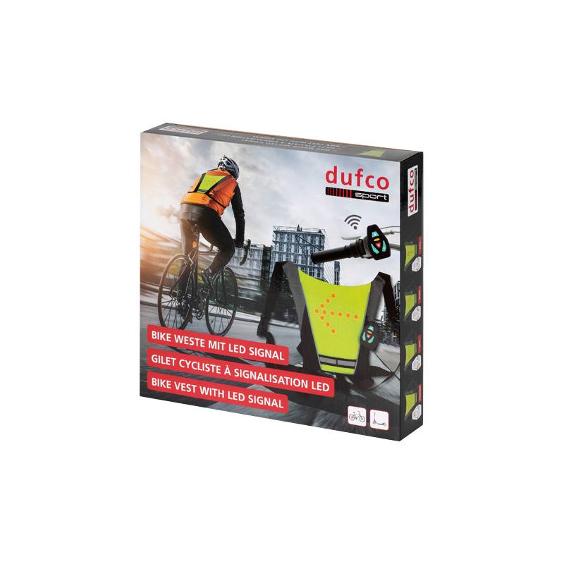 dufco sport Fahrradweste mit LED Signal, hellgrün/schwarz