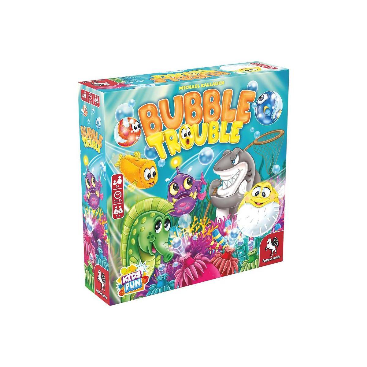 65502G - Bubble Trouble, Kinderspiel, für 1-4 Spieler, ab 5 Jahren (EN, DE-Ausgabe)