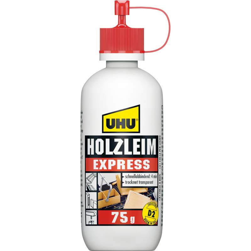 UHU Holzleim Express D2, lösemittelfrei, 75 g Flasche