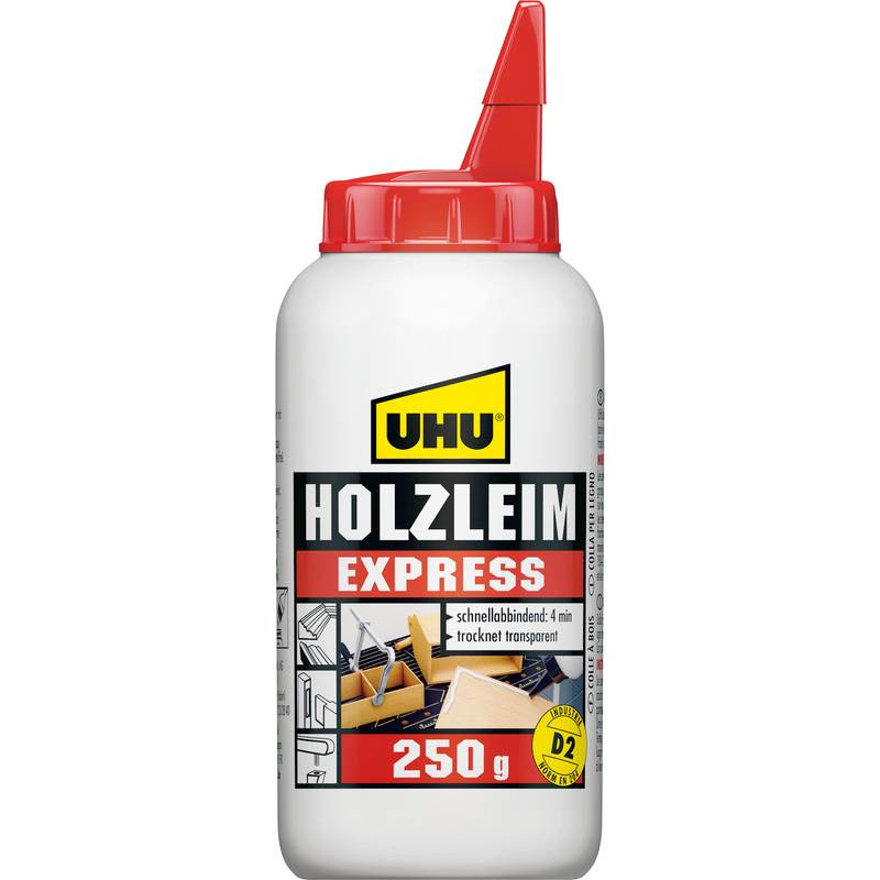 UHU Holzleim Express D2, lösemittelfrei, 250 g Flasche