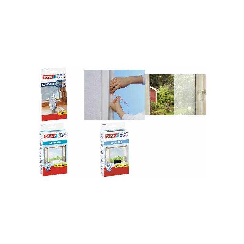 tesa Fliegengitter STANDARD für Fenster, 1,50 m x 1,30 m