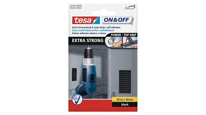 TESA 55228-00000-02, Montageband, Schwarz, 0,1 m, 50 mm