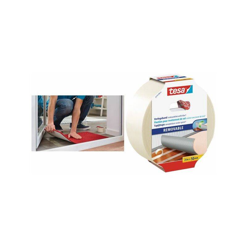 tesa Verlegeband, rückstandsfrei entfernbar, 50 mm x 10 m