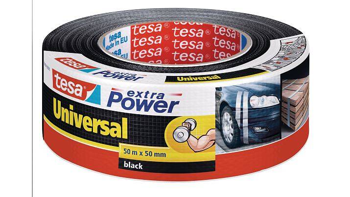 TESA 56389-00001-05, Schwarz, Bündelung, Befestigung, Handwerk, Kennzeichnung, Reparatur, Verstärkung, 50 m, 50 mm