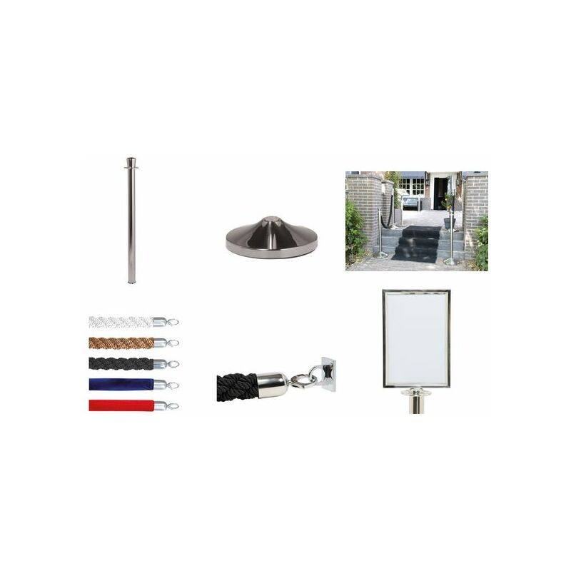 Securit Absperrsystem CLASSIC - Seil, rot / chrom