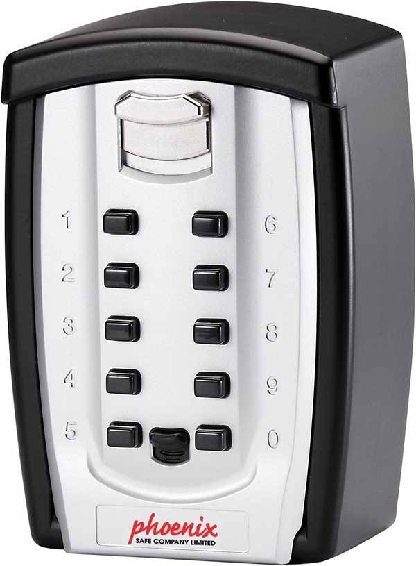 PHOENIX SAFE - Phoenix KS0003C, Metall, Schwarz, Silber, 1 Haken, Zahlenschloss, 95 x 70 x 140 mm, 62 x 30 x 98 mm