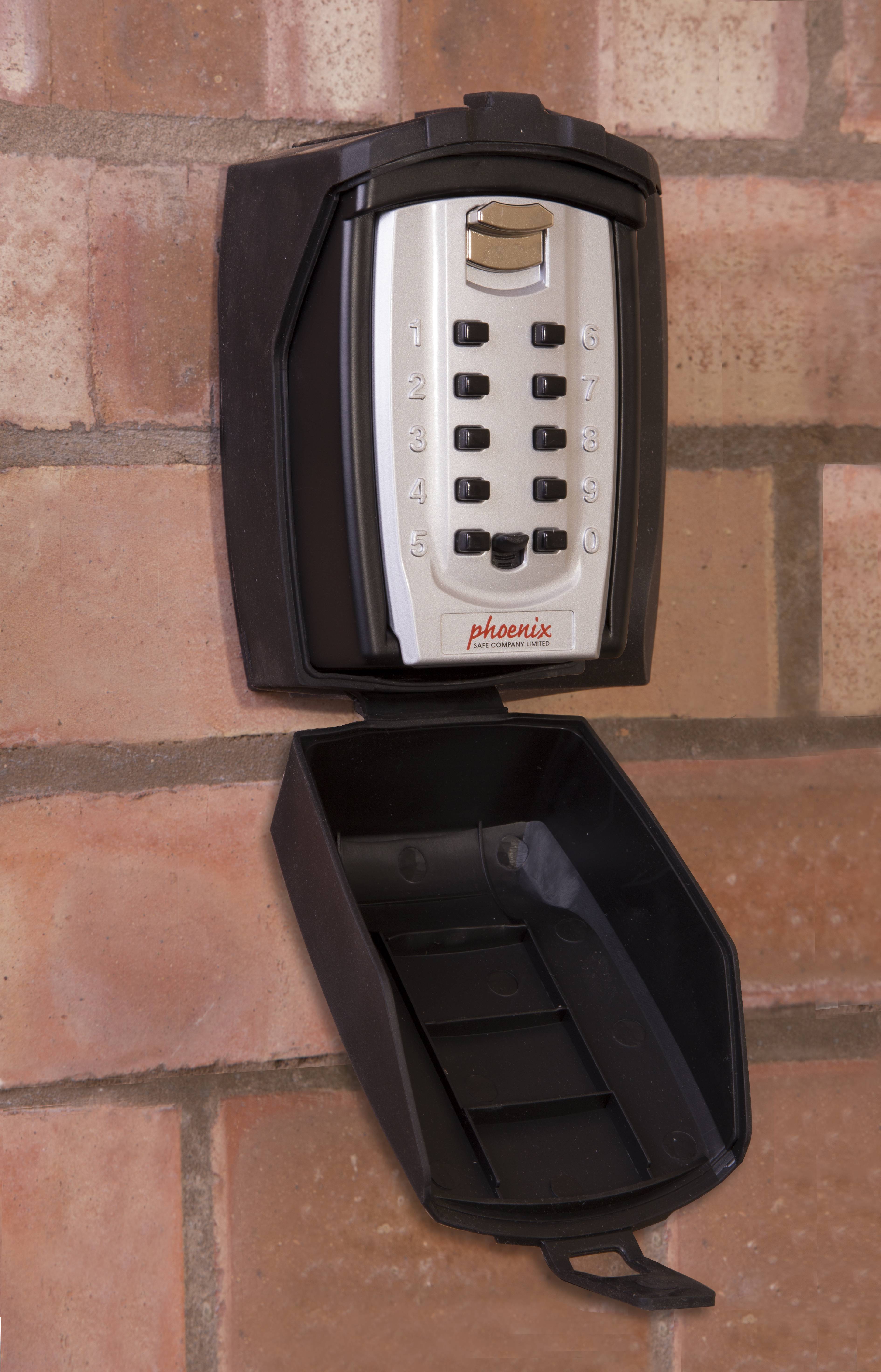 PHOENIX SAFE - Phoenix KS0003C, Metall, Schwarz, Silber, 1 Haken, Zahlenschloss, 95 x 70 x 140 mm, 62 x 30 x 98 mm