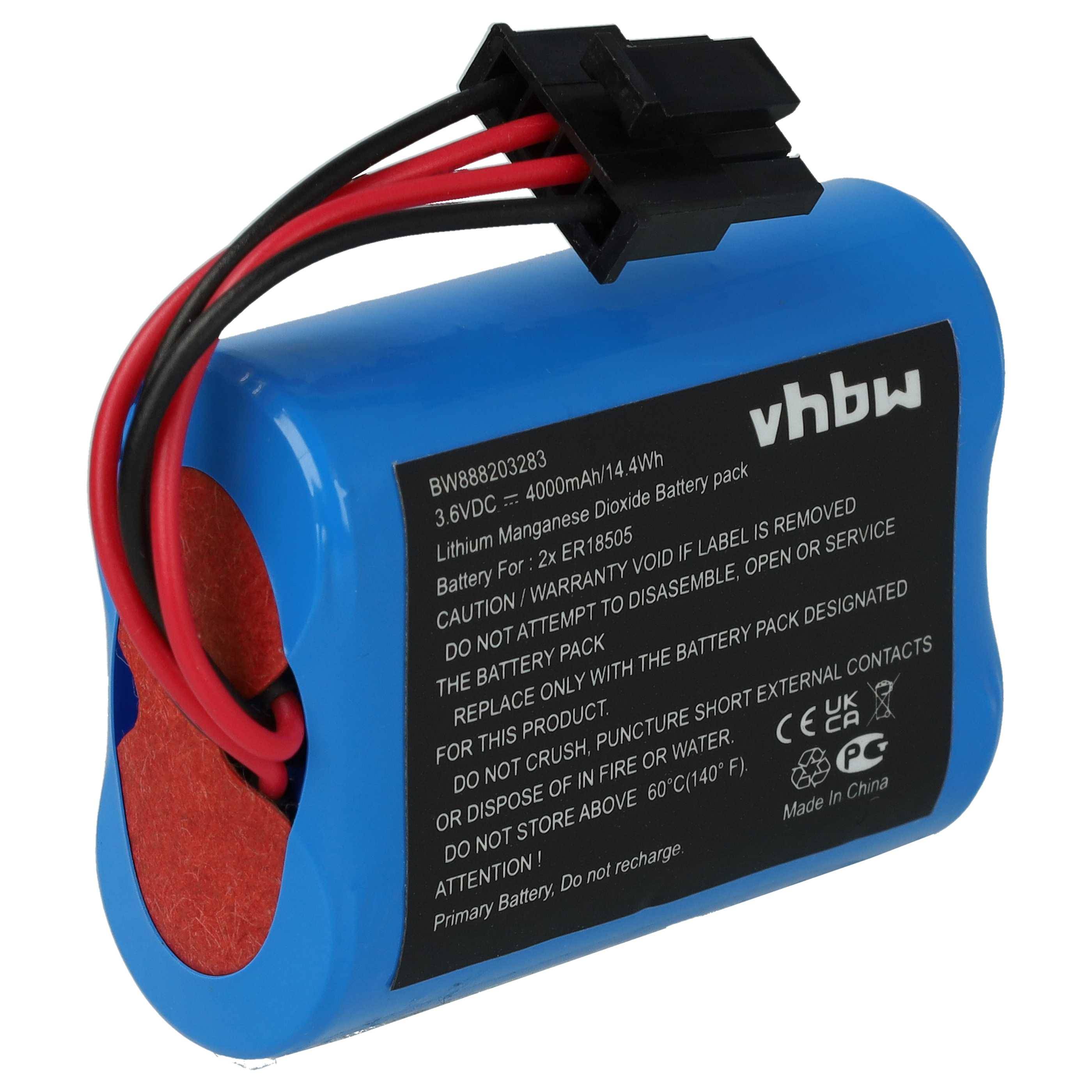 vhbw Batterie kompatibel mit Visonic PG8901BATT, PG8911BATT, SR 720 PG2, SR-740 PG2, MCS-740 Alarmanlage, Alarmsystem (4000 mAh, 3,6 V, Li-SOCl2)