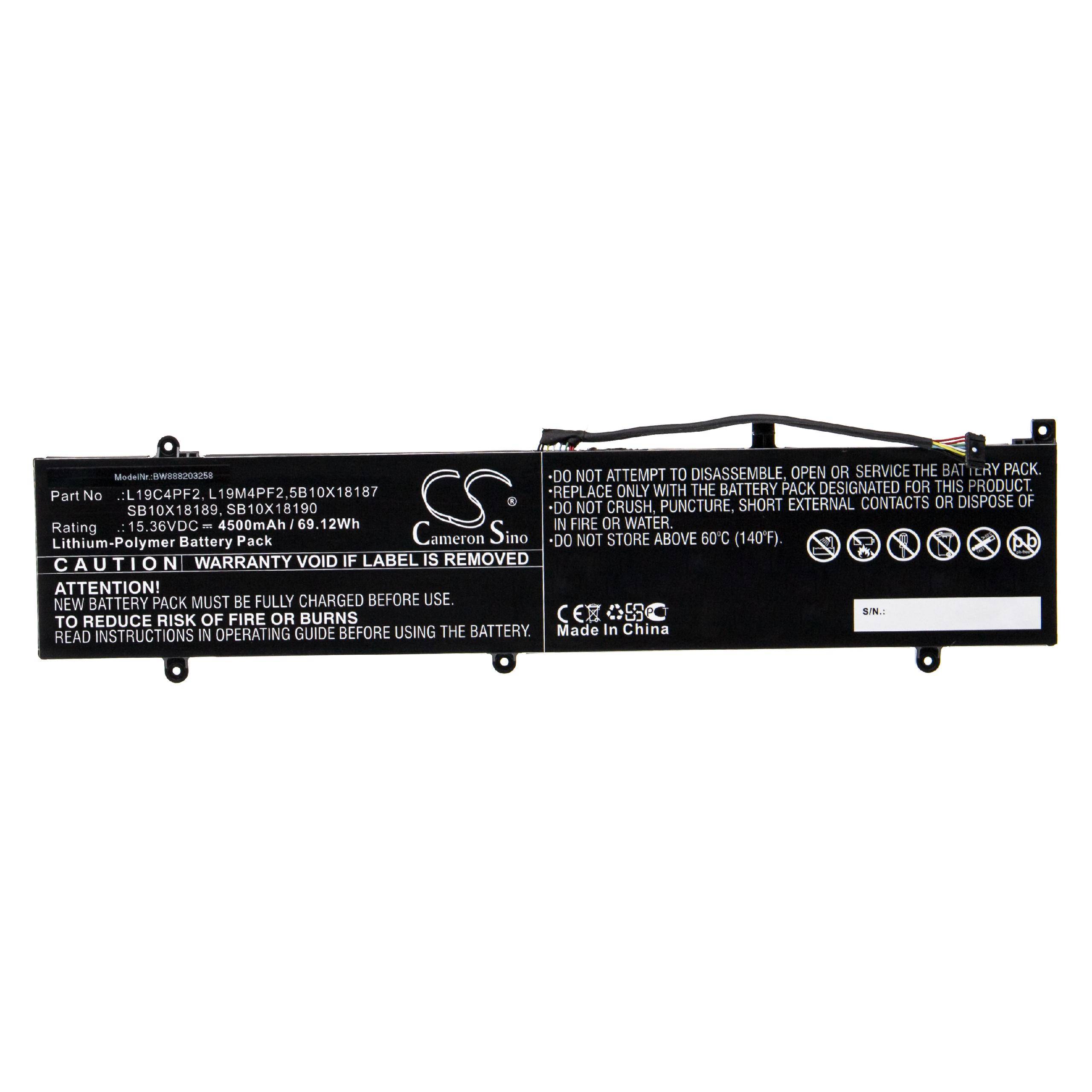 vhbw Akku kompatibel mit Lenovo Yoga Slim 7 15IMH S750-15, 15-15IIL, 15, 15IMH05 Notebook (4500 mAh, 15,36 V, Li-Polymer)