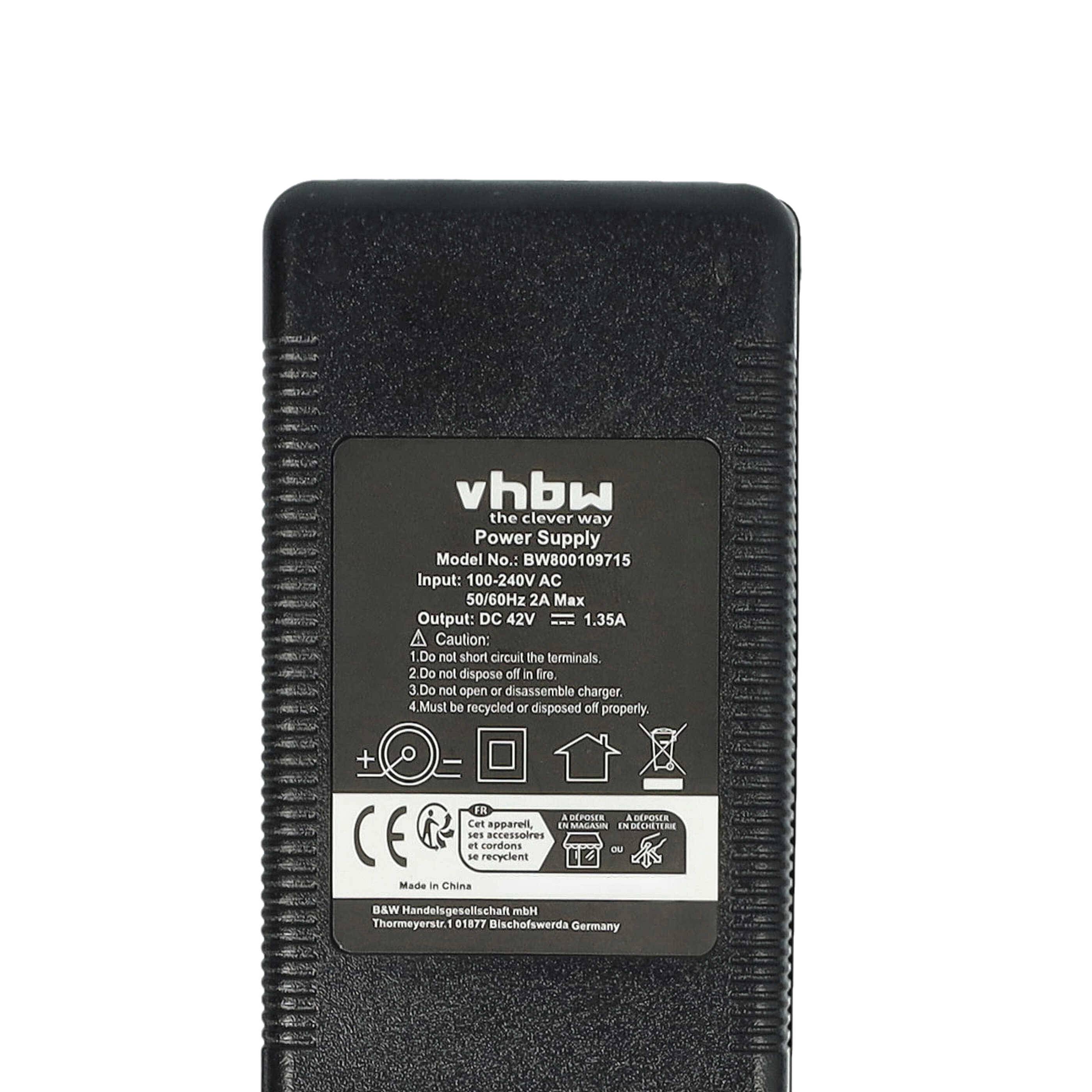 vhbw Ladegerät kompatibel mit MiFa Phylion Fahrradakkus, E-Bike - Für 36 V Li-Ion Akkus mit Rundstecker-Anschluss 60 W