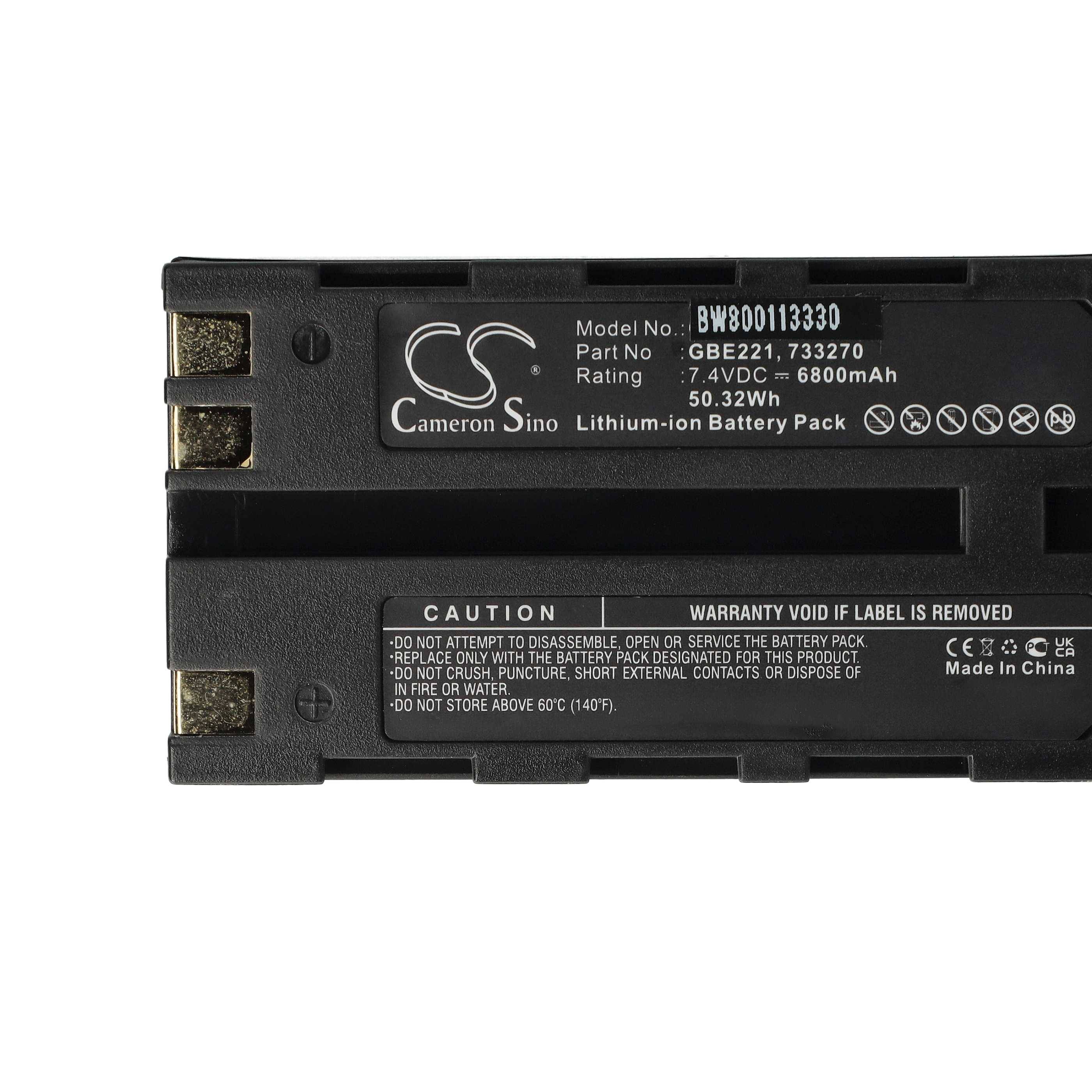 vhbw Akku kompatibel mit GeoMax Zoom ZT80+, ZT80+, Zoom 80 Lasermessgerät, Messgerät (6800 mAh, 7,4 V, Li-Ion)