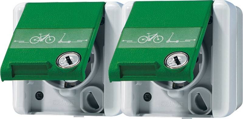 Jung SCHUKO Zweifach-Steckdose 8220 GN NAWSLEB