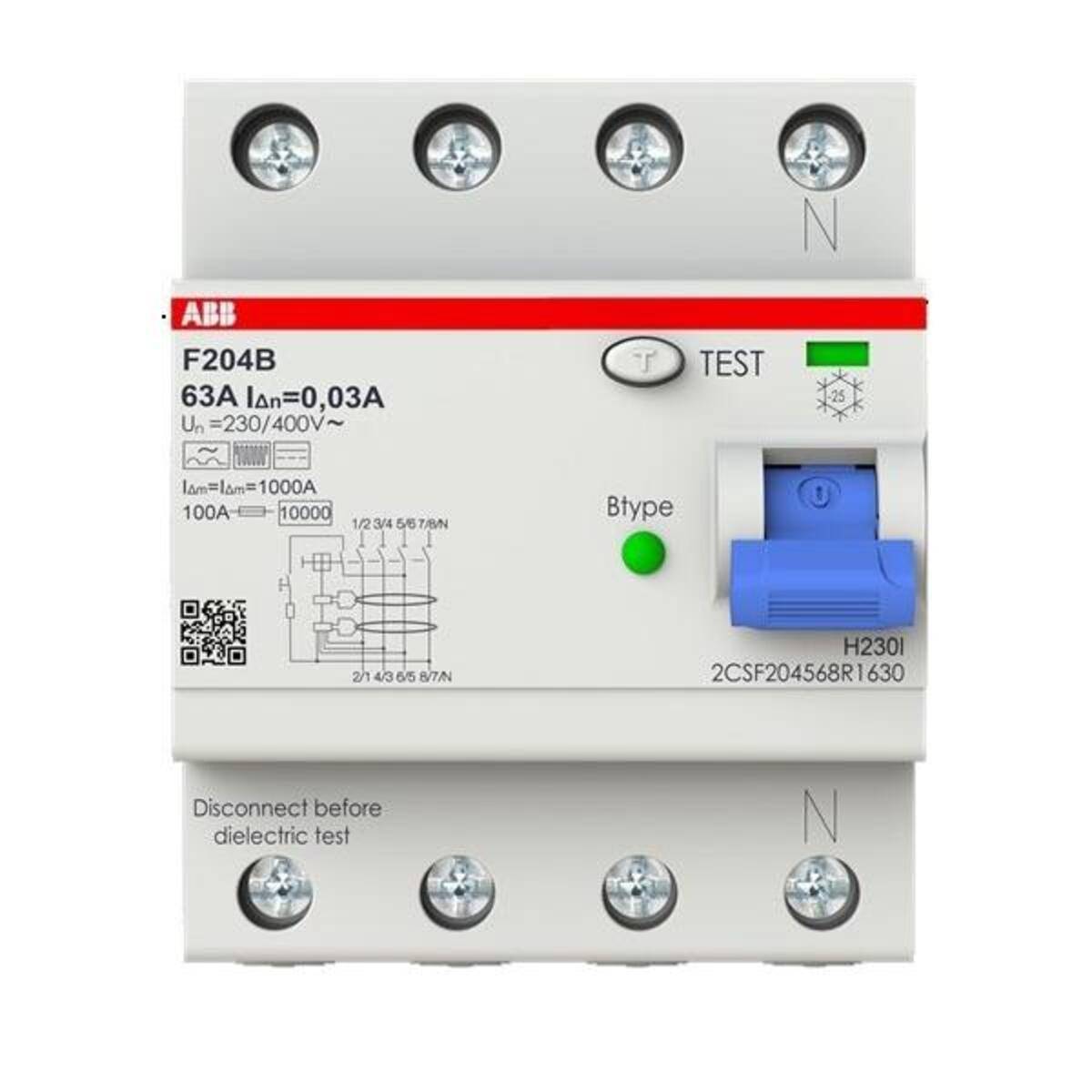 ABB Stotz S&J FI-Schutzschalter F204B-63/0,03-4TE