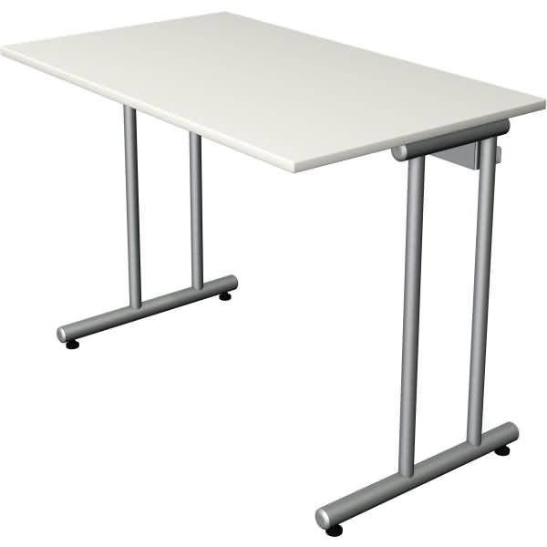 Schreibtisch SmartOffice C-Fuß-Gestell 100x60x75cm weiß