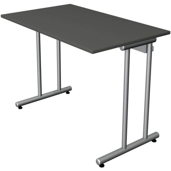 Schreibtisch SmartOffice C-Fuß-Gestell 100x60x75cm anthrazit