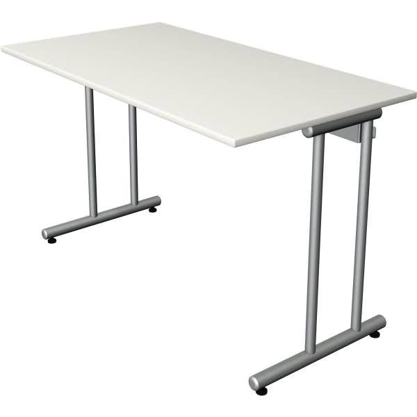 Schreibtisch SmartOffice C-Fuß-Gestell 120x65x75cm weiß