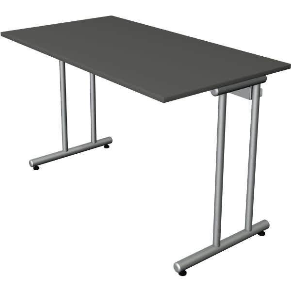 Schreibtisch SmartOffice C-Fuß-Gestell 120x65x75cm anthrazit