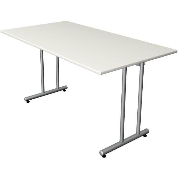 Schreibtisch SmartOffice C-Fuß-Gestell 140x70x75cm weiß