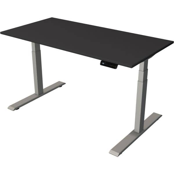 Steh-/Sitztisch SmartOffice elektrisch Fuß silber 140x70x63-127cm anthrazit