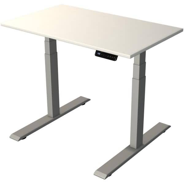 Steh-/Sitztisch Move 2 elektrisch Fuß silber 100x60x63-127cm weiß