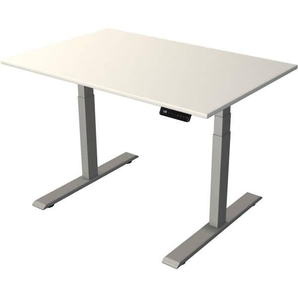 Steh-/Sitztisch Move 2 elektrisch Fuß silber 120x80x63-127cm weiß