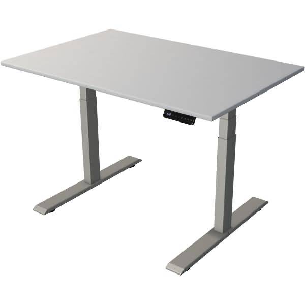 Steh-/Sitztisch Move 2 elektrisch Fuß silber 120x80x63-127cm lichtgrau