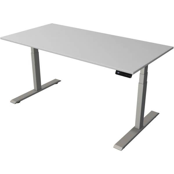 Steh-/Sitztisch Move 2 elektrisch Fuß silber 160x80x63-127cm lichtgrau