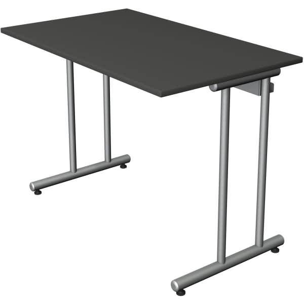 Schreibtisch start up Fuß silber 100x60x75cm anthrazit