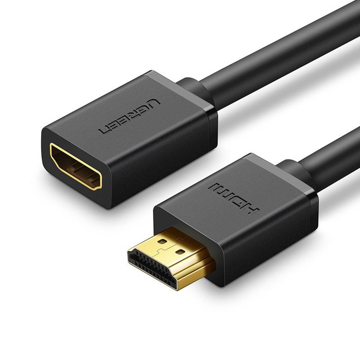 Ugreen 1m Kabel HDMI Verlängerungskabel (weiblich) - HDMI (männlich) 19 Pin 1.4v 4K 60Hz 30AWG schwarz