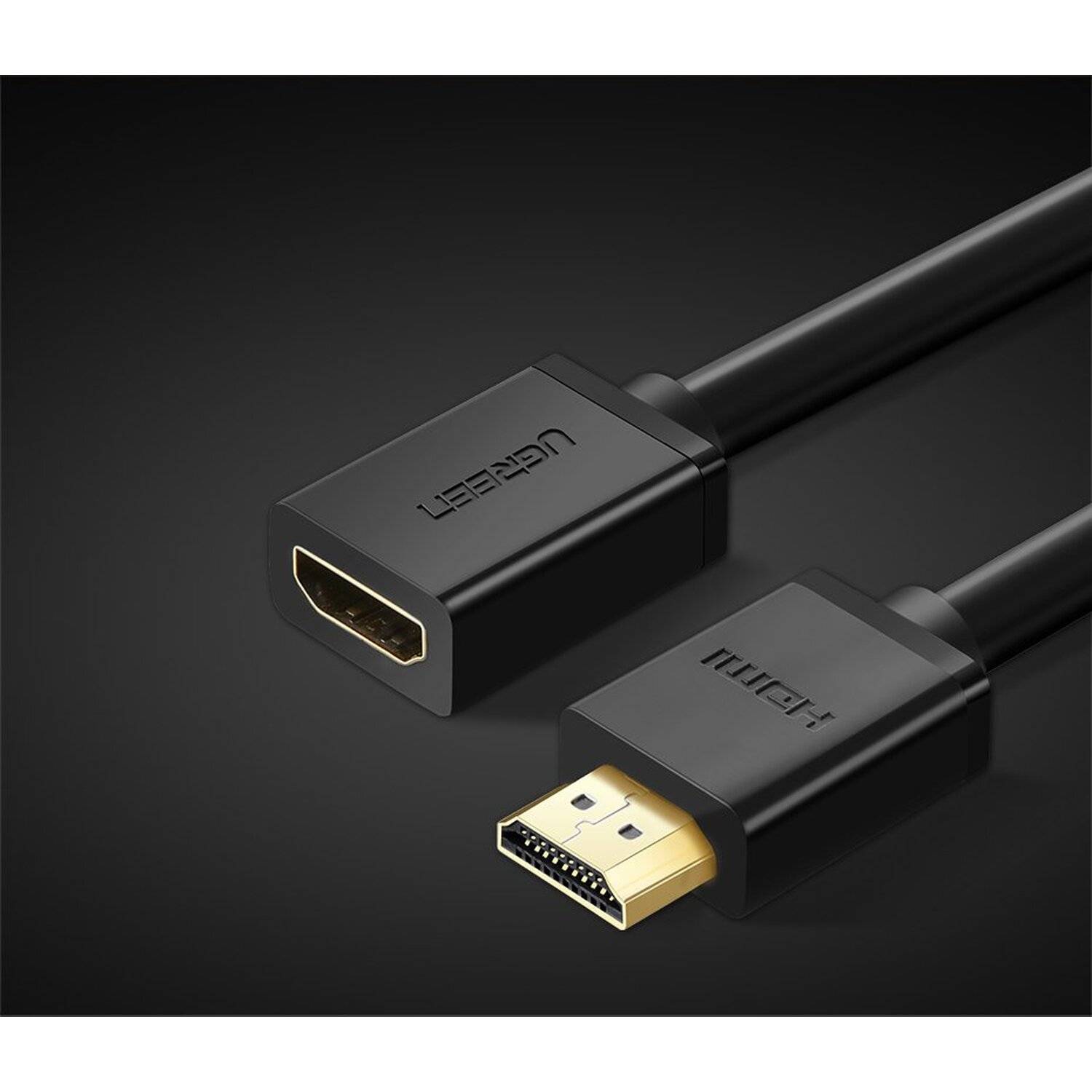 Ugreen 1m Kabel HDMI Verlängerungskabel (weiblich) - HDMI (männlich) 19 Pin 1.4v 4K 60Hz 30AWG schwarz