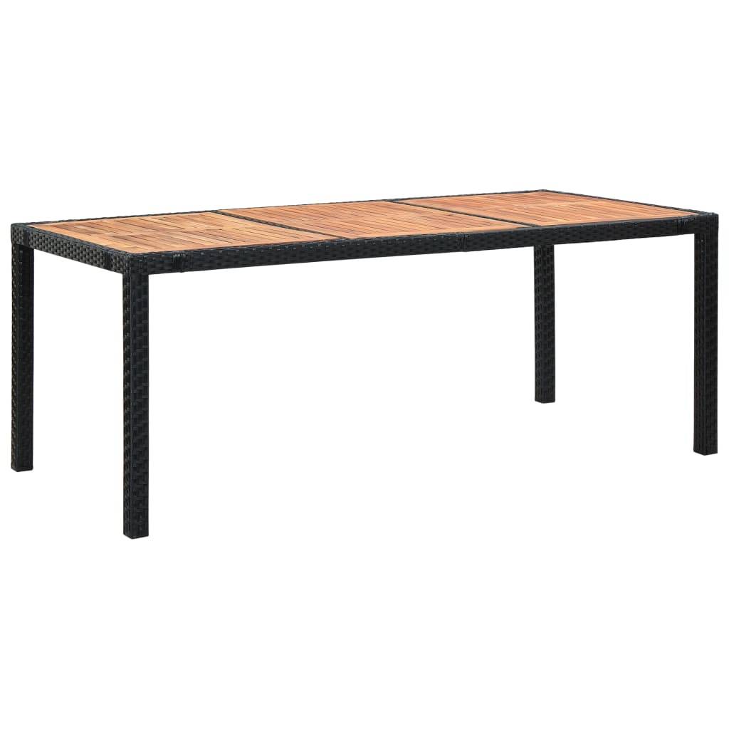 vidaXL 9-tlg. Garten-Essgruppe mit Auflagen Poly Rattan Schwarz