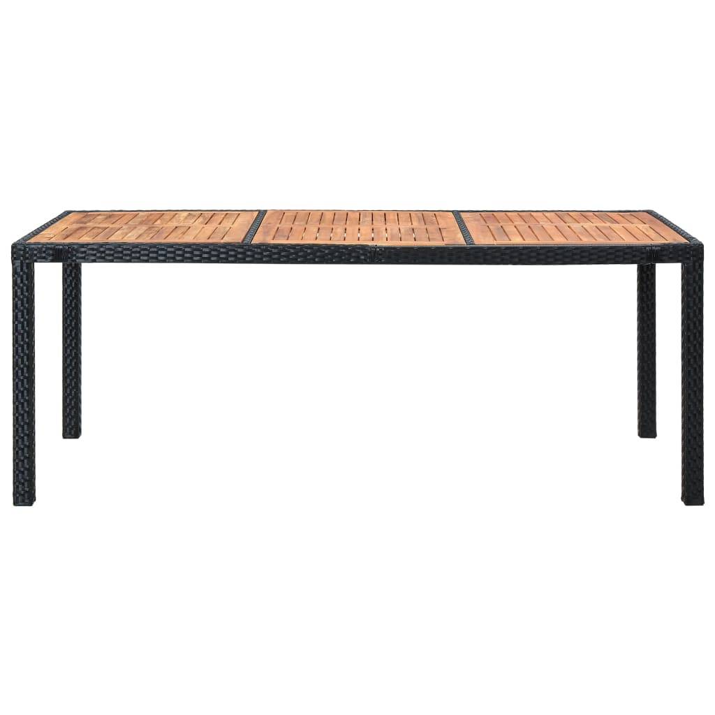 vidaXL 9-tlg. Garten-Essgruppe mit Auflagen Poly Rattan Schwarz