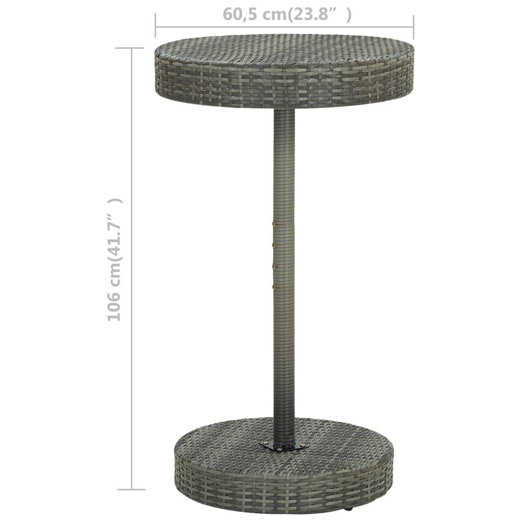 vidaXL Gartentisch Grau 60,5x106 cm Poly Rattan