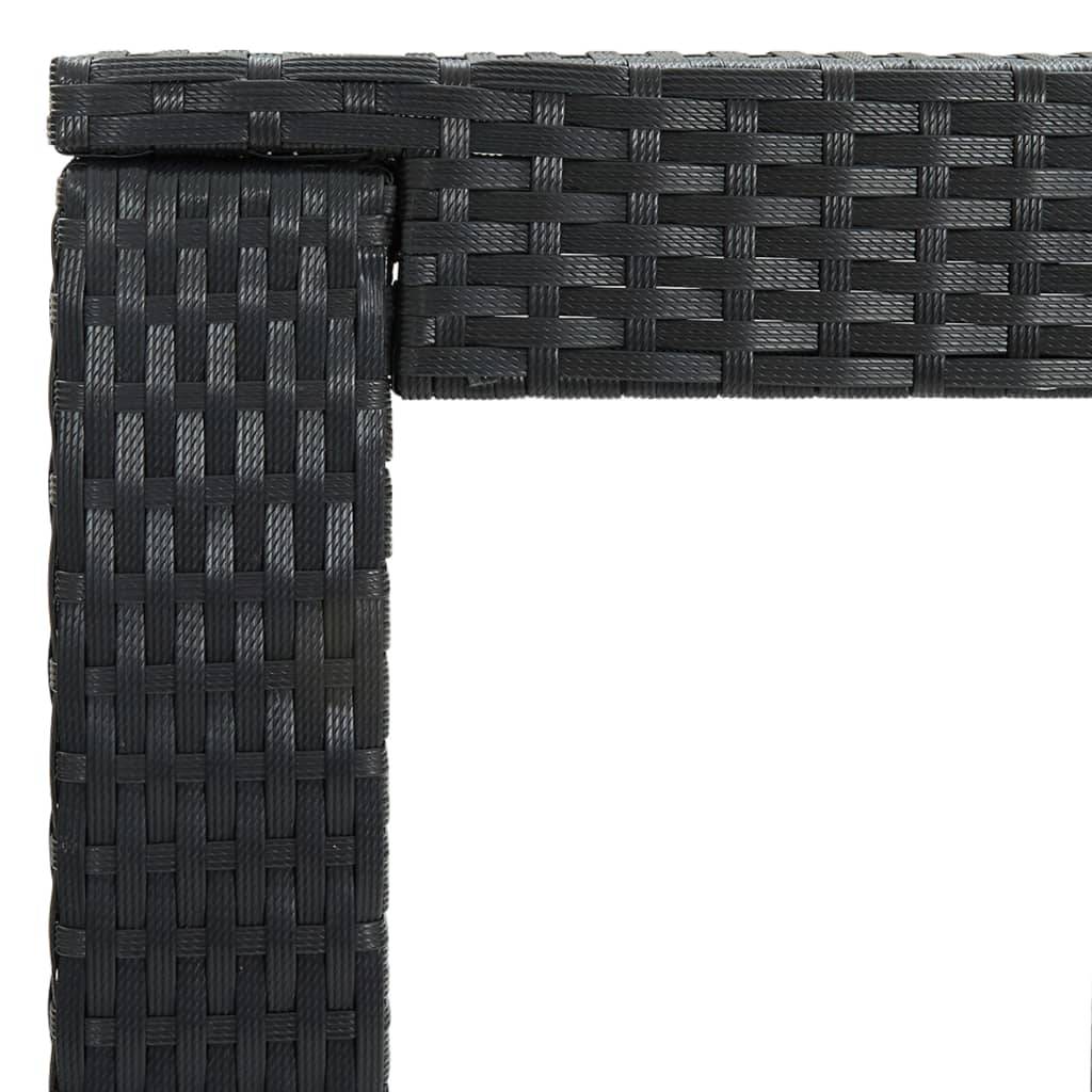 vidaXL Garten-Bartisch Schwarz 60,5x60,5x110,5 cm Poly Rattan