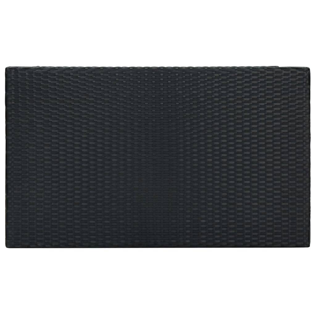 vidaXL Garten-Bartisch Schwarz 100x60,5x110,5 cm Poly Rattan