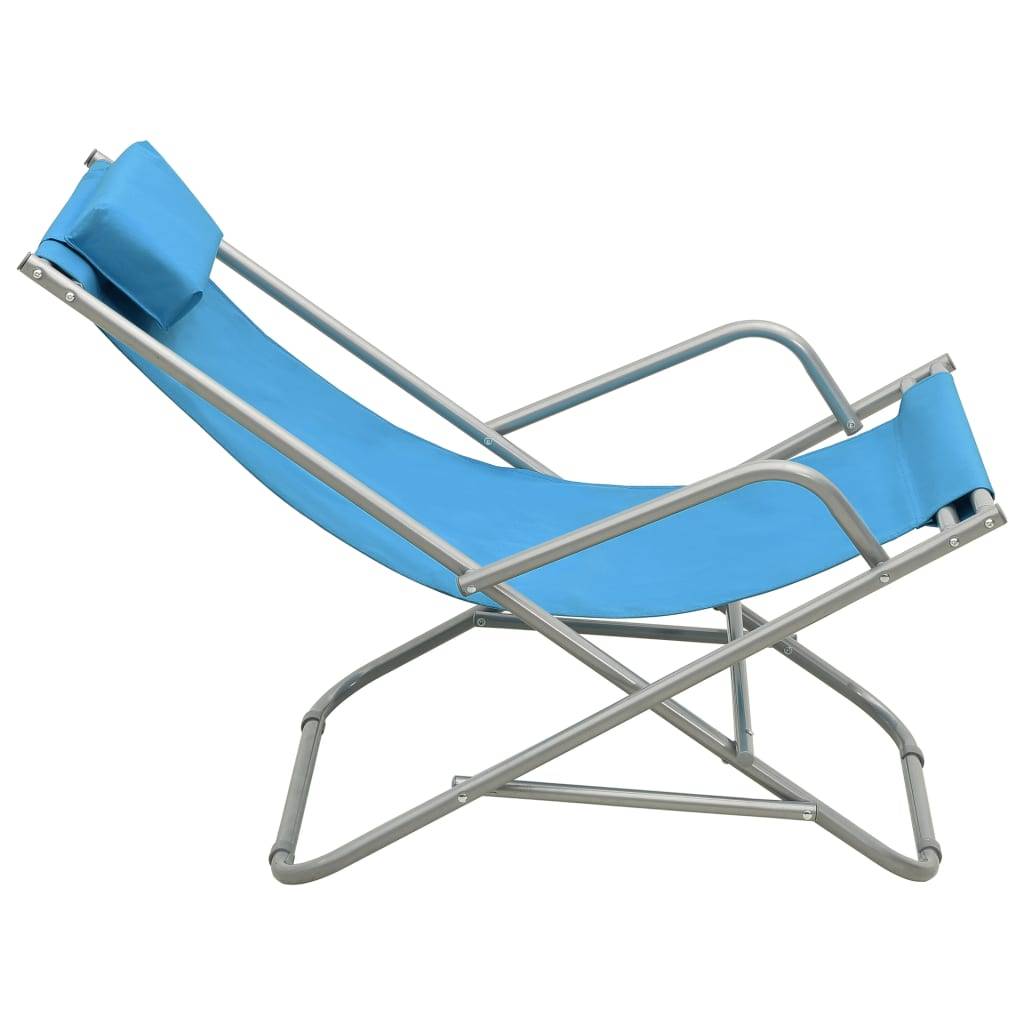 vidaXL Schaukelstühle 2 Stk. Stahl Blau