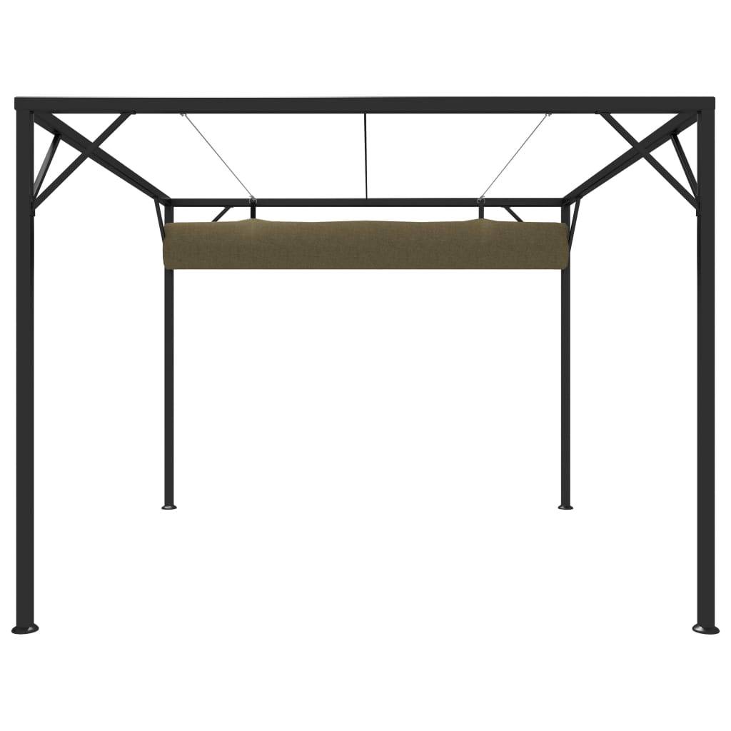 vidaXL Gartenpavillon mit Ausziehbarem Dach 3x3 m Taupe 180 g/m²
