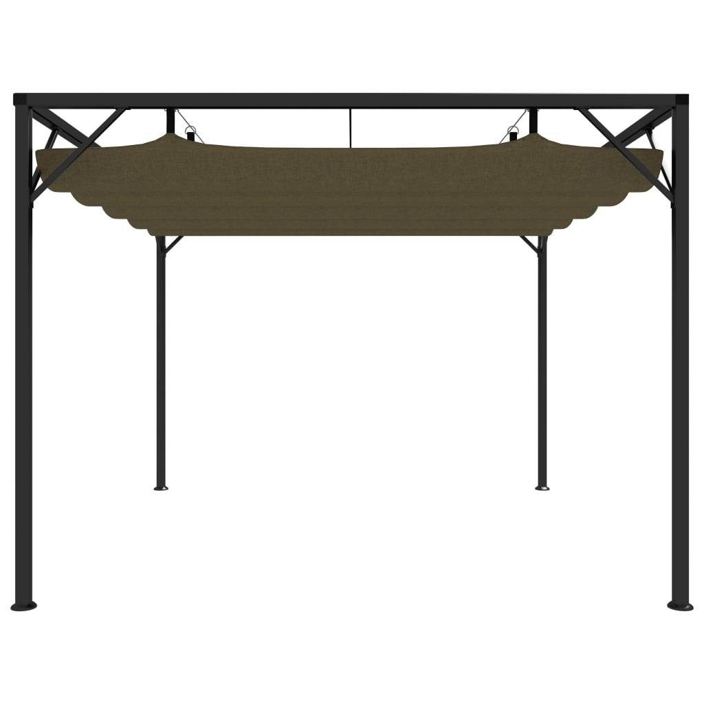 vidaXL Gartenpavillon mit Ausziehbarem Dach 3x3 m Taupe 180 g/m²