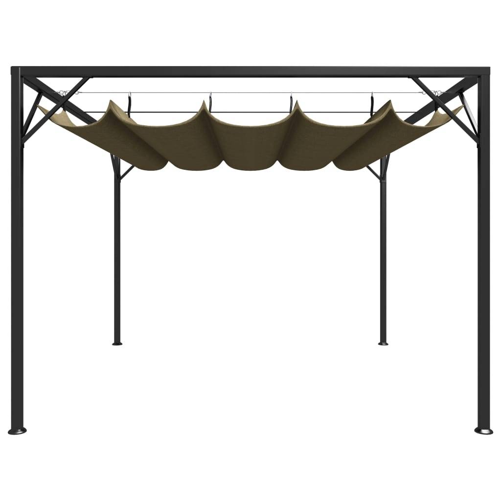 vidaXL Gartenpavillon mit Ausziehbarem Dach 3x3 m Taupe 180 g/m²