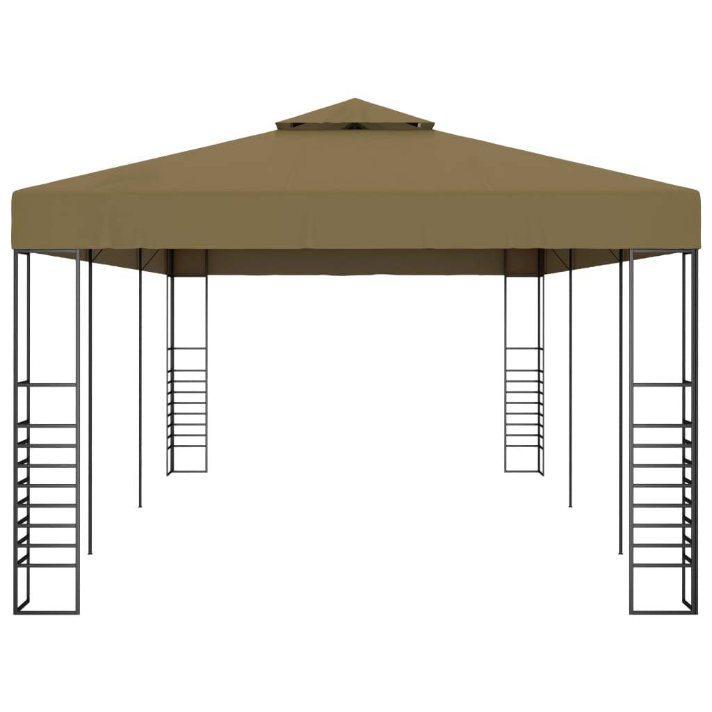 vidaXL Gartenpavillon 6x3x2,7 m Taupe 180 g/m²