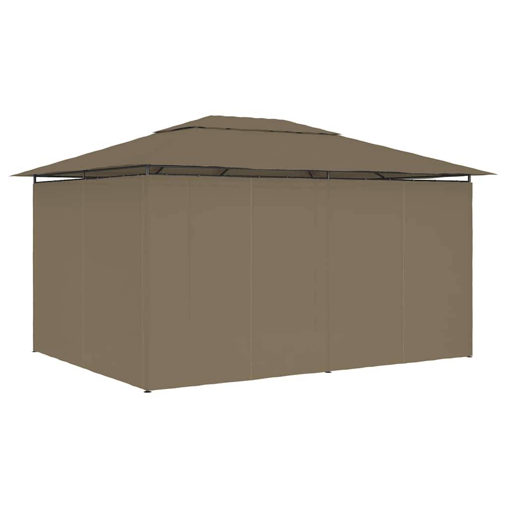vidaXL Gartenzelt mit Vorhängen 4x3 m Taupe 180 g/m²