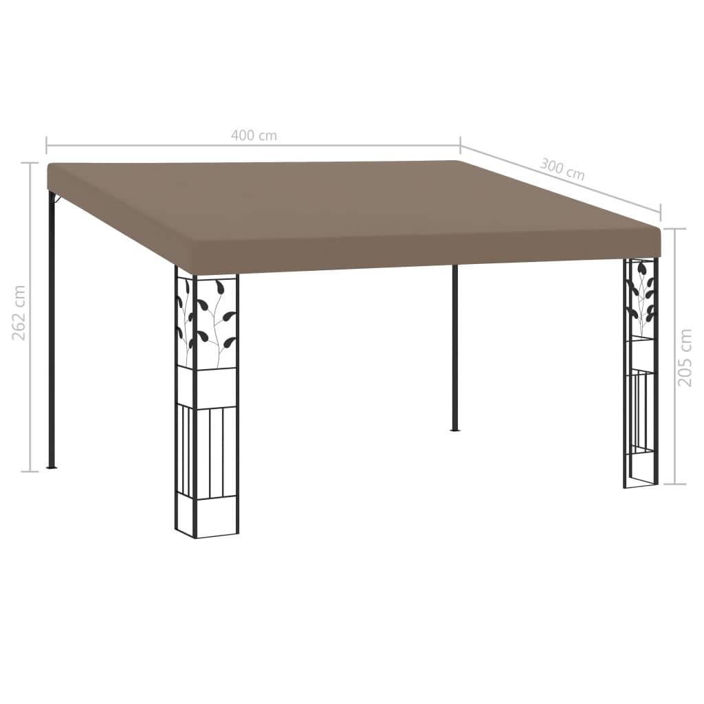 vidaXL Wand-Pavillon 4x3x2,5 m Taupe