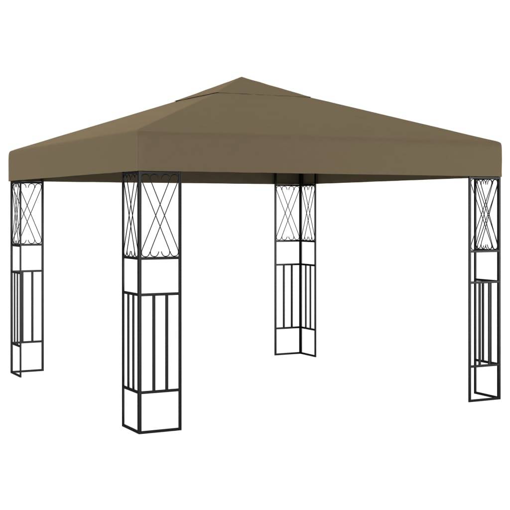 vidaXL Pavillon 3x3 m Taupe Stoff