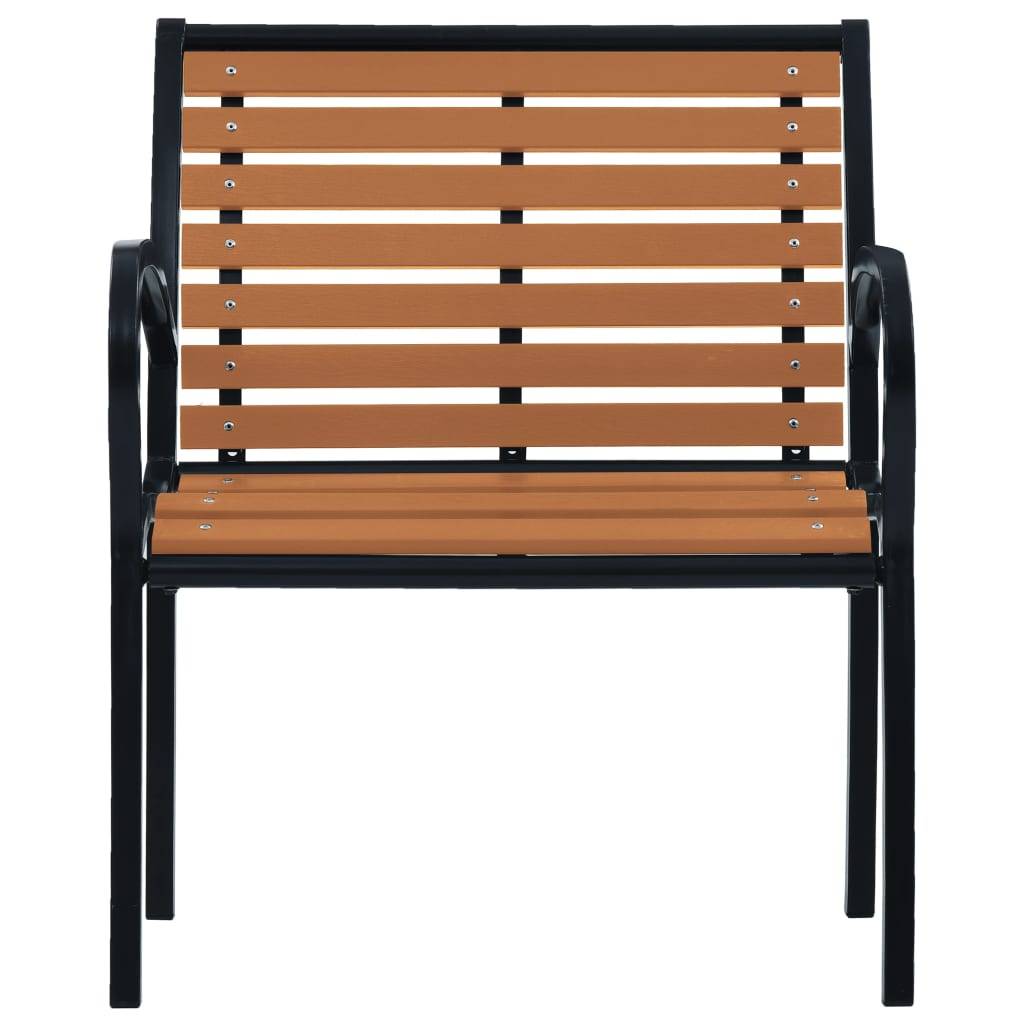 vidaXL Gartenstühle 2 Stk. Stahl und WPC Schwarz und Braun
