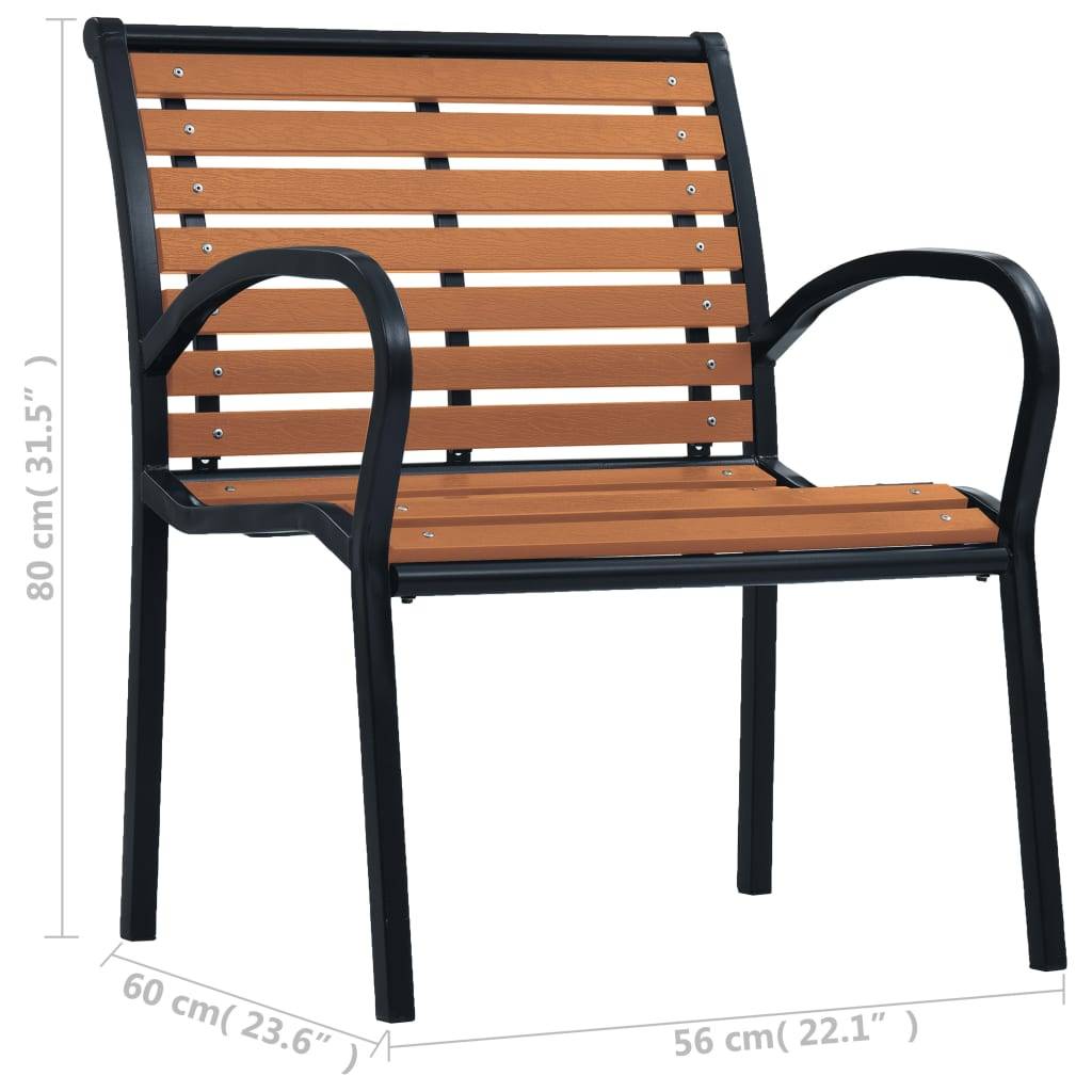 vidaXL Gartenstühle 2 Stk. Stahl und WPC Schwarz und Braun