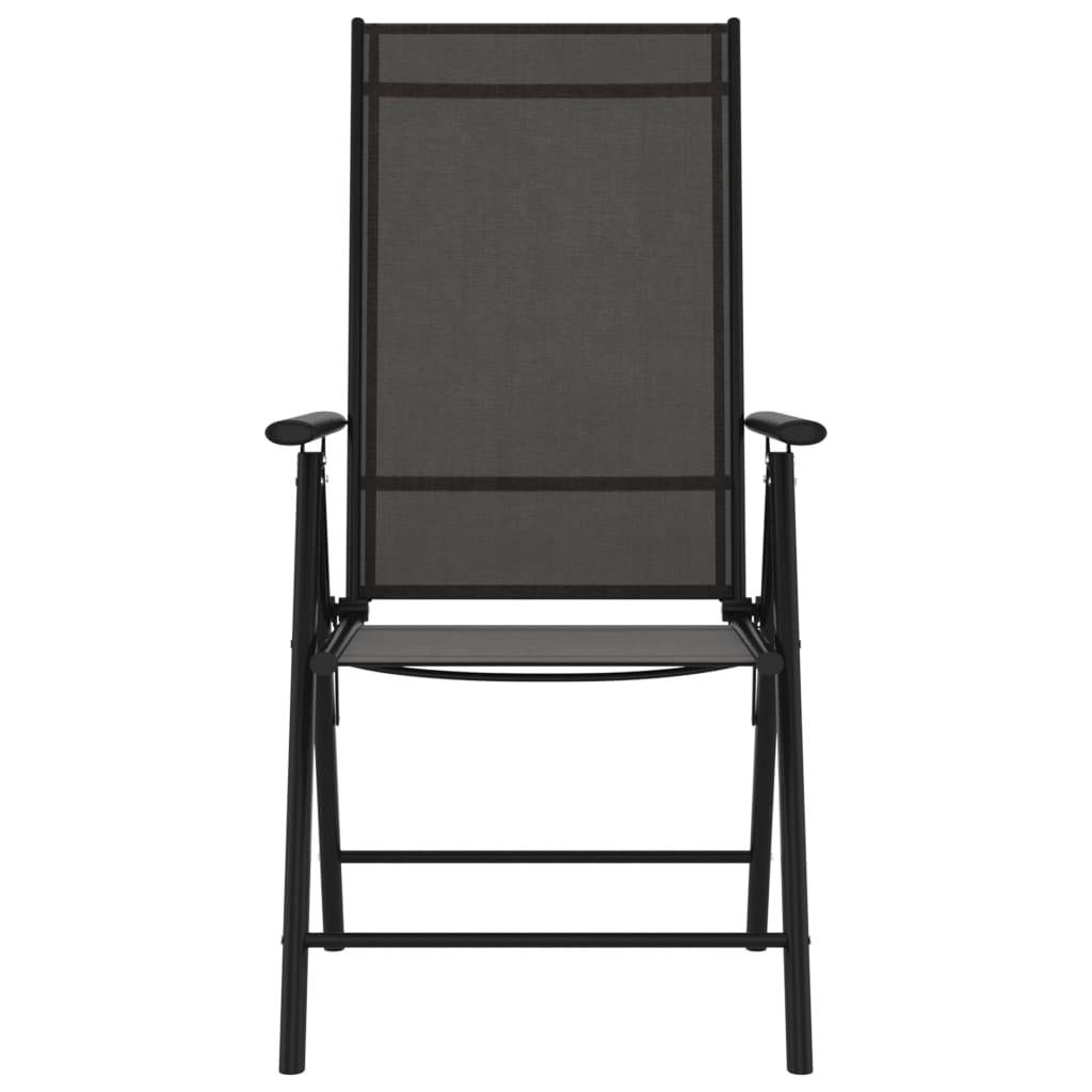 vidaXL Gartenstühle Klappbar 6 Stk. Textilene Schwarz