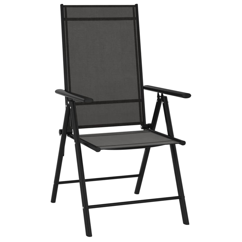 vidaXL Gartenstühle Klappbar 6 Stk. Textilene Schwarz