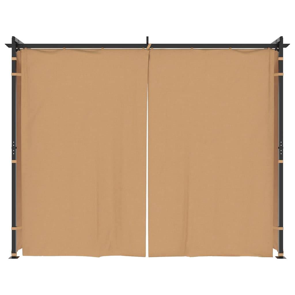 vidaXL Pavillon mit Vorhängen 3x3 m Taupe Stahl